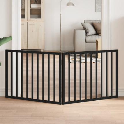 Barrière Pour Chiens Avec Porte 6 Panneaux Bois De Peuplier