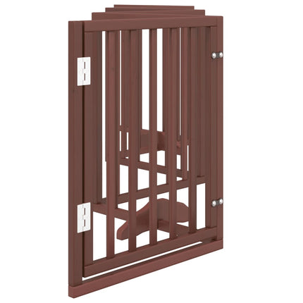 Barrière Pour Chiens Avec Porte 6 Panneaux Bois De Peuplier