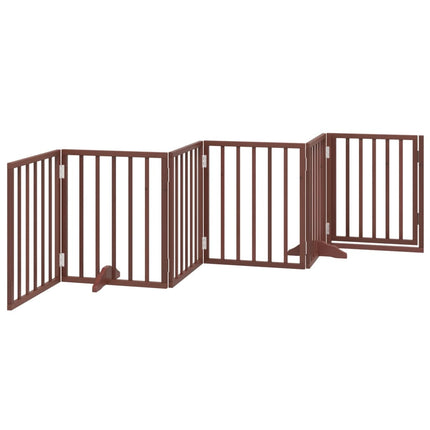 Barrière Pour Chiens Avec Porte 6 Panneaux Bois De Peuplier