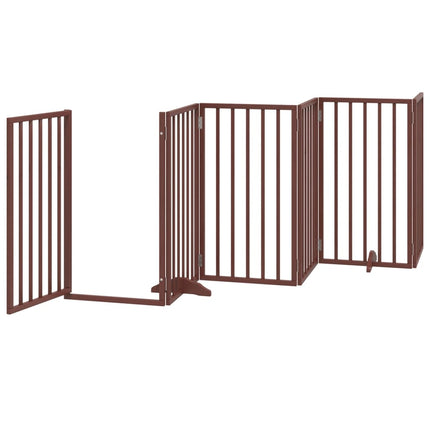 Barrière Pour Chiens Avec Porte 6 Panneaux Bois De Peuplier