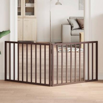 Barrière Pour Chiens Avec Porte 6 Panneaux Bois De Peuplier