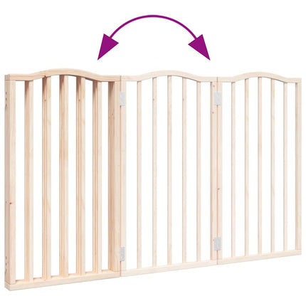 Barrière Pour Chien Pliable 3 Panneaux 150 Cm Bois De Peuplier