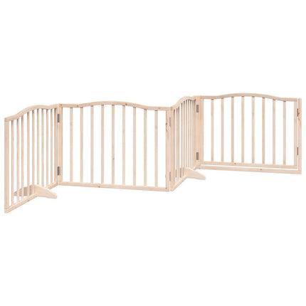 Barrière Pour Chiens Avec Porte 4 Panneaux Bois De Peuplier Gris Béton