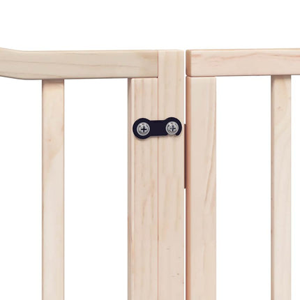 Barrière Pour Chiens Avec Porte 4 Panneaux Bois De Peuplier Gris Béton
