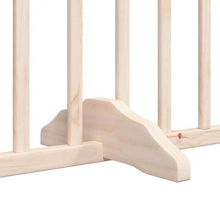 Barrière Pour Chiens Avec Porte 4 Panneaux Bois De Peuplier Gris Béton