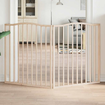Barrière Pour Chiens Et Porte 4 Panneaux Bois De Peuplier