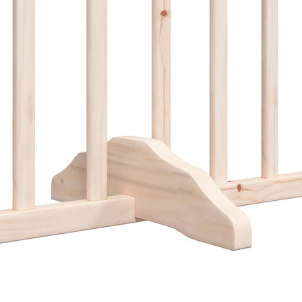 Barrière Pour Chiens Avec Porte 4 Panneaux Bois De Peuplier Marron
