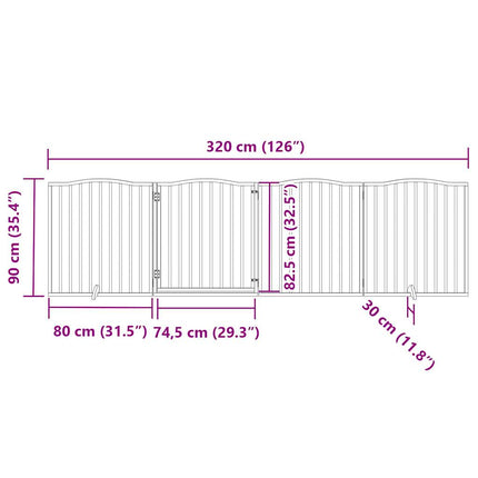 Barrière Pour Chiens Avec Porte 4 Panneaux Bois De Peuplier Marron