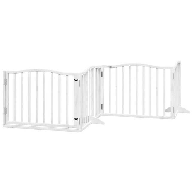 Barrière Pour Chiens Et Porte 4 Panneaux Bois De Peuplier