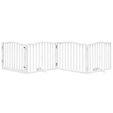 Barrière Pour Chiens Et Porte 4 Panneaux Bois De Peuplier