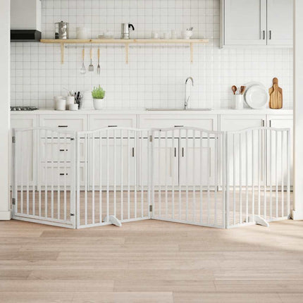 Barrière Pour Chiens Et Porte 4 Panneaux Bois De Peuplier