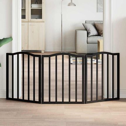 Barrière Pour Chiens Et Porte 4 Panneaux Bois De Peuplier