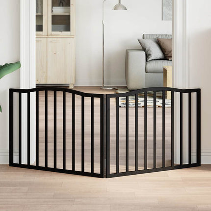 Barrière Pour Chiens Et Porte 4 Panneaux Bois De Peuplier