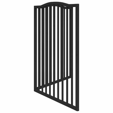 Barrière Pour Chien Pliable 2 Panneaux Noir Bois De Peuplier Chêne Marron