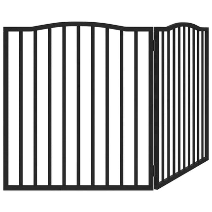 Barrière Pour Chien Pliable 2 Panneaux Noir Bois De Peuplier Chêne Marron