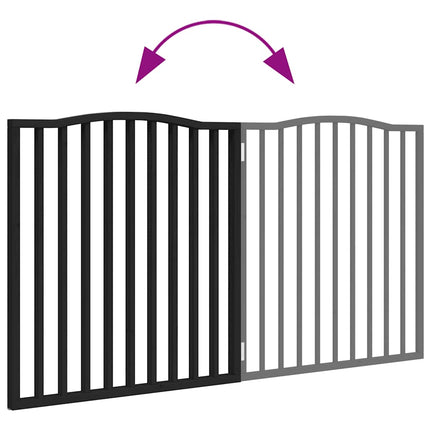 Barrière Pour Chien Pliable 2 Panneaux Noir Bois De Peuplier Chêne Marron