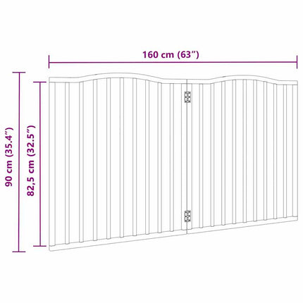 Barrière Pour Chien Pliable 2 Panneaux Noir Bois De Peuplier Chêne Marron
