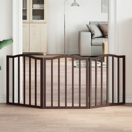 Barrière Pour Chiens Et Porte 4 Panneaux Bois De Peuplier