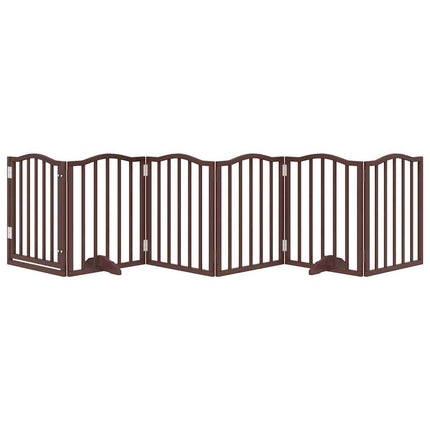 Barrière Pour Chiens Avec Porte 6 Panneaux Bois De Peuplier Chêne Sonoma