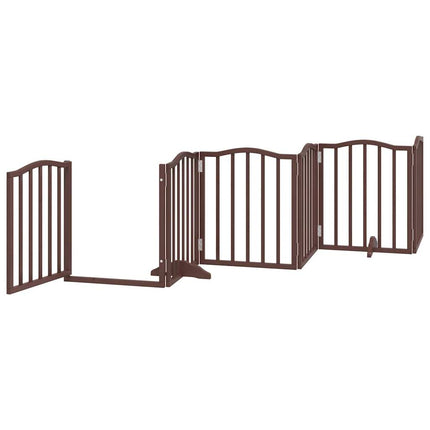 Barrière Pour Chiens Avec Porte 6 Panneaux Bois De Peuplier Chêne Sonoma