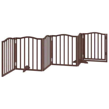 Barrière Pour Chiens Avec Porte 6 Panneaux Bois De Peuplier Chêne Sonoma