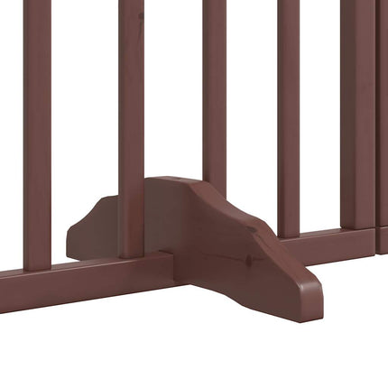 Barrière Pour Chiens Avec Porte 6 Panneaux Bois De Peuplier Chêne Sonoma