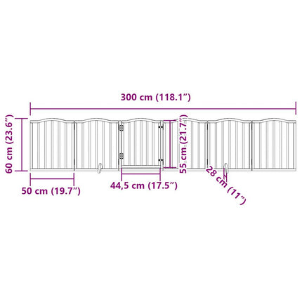 Barrière Pour Chiens Avec Porte 6 Panneaux Bois De Peuplier Chêne Sonoma