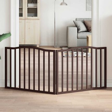Barrière Pour Chiens Et Porte 4 Panneaux Bois De Peuplier