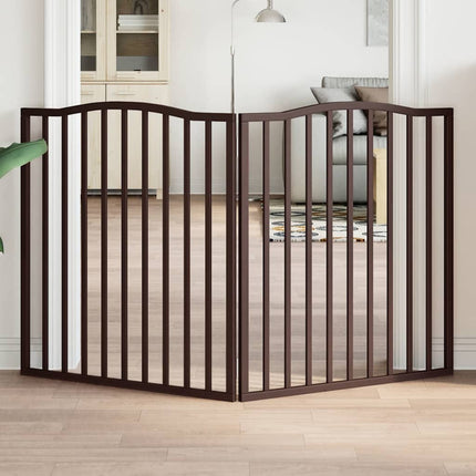Barrière Pour Chiens Et Porte 4 Panneaux Bois De Peuplier