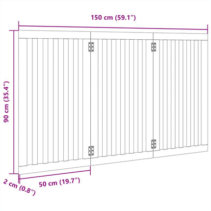 Barrière Pour Chien Pliable 3 Panneaux 150 Cm Bois De Peuplier