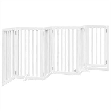 Barrière Pour Chiens Et Porte 6 Panneaux Blanc Bois De Peuplier Chêne Sonoma