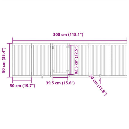 Barrière Pour Chiens Et Porte 6 Panneaux Blanc Bois De Peuplier Chêne Sonoma