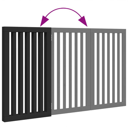 Barrière Pour Chien Pliable 3 Panneaux Noir Bois De Peuplier Blanc