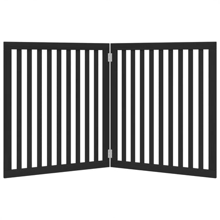Barrière Pour Chien Pliable 2 Panneaux Noir Bois De Peuplier