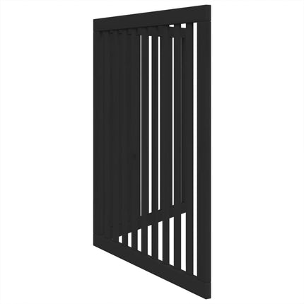 Barrière Pour Chien Pliable 2 Panneaux Noir Bois De Peuplier