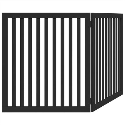 Barrière Pour Chien Pliable 2 Panneaux Noir Bois De Peuplier