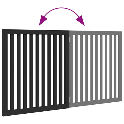 Barrière Pour Chien Pliable 2 Panneaux Noir Bois De Peuplier