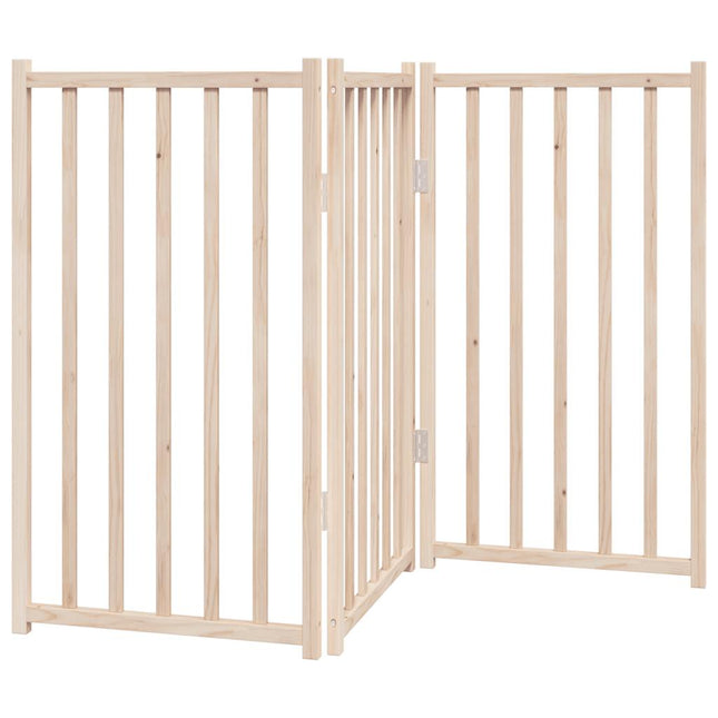 Barrière Pour Chien Pliable 3 Panneaux 150 Cm Bois Sapin Massif Gris Béton