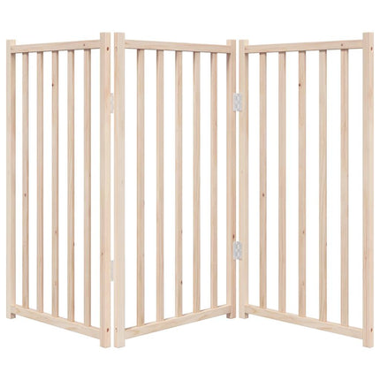 Barrière Pour Chien Pliable 3 Panneaux 150 Cm Bois Sapin Massif Gris Béton