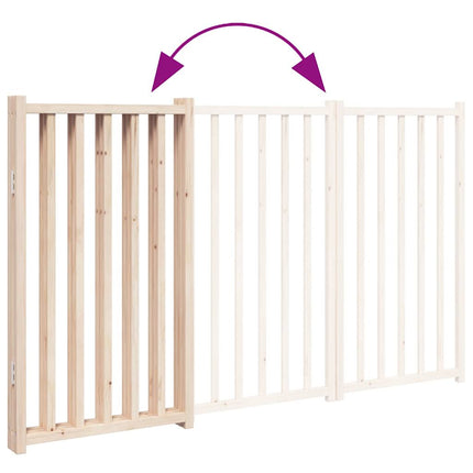 Barrière Pour Chien Pliable 3 Panneaux 150 Cm Bois Sapin Massif Gris Béton