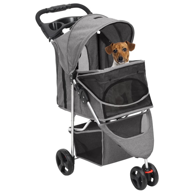 Poussette Pour Chien Pliante 80X46X98 Cm Tissu Oxford