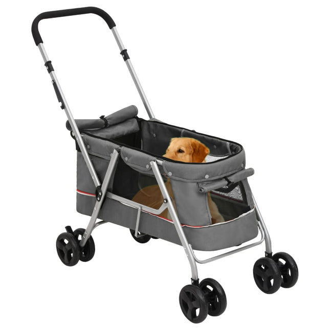 Poussette Pour Chien Pliante 100X49X96 Cm Tissu De Lin
