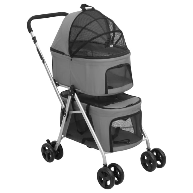 Poussette Pour Chien Pliante À 2 Niveaux 83X48X97 Cm