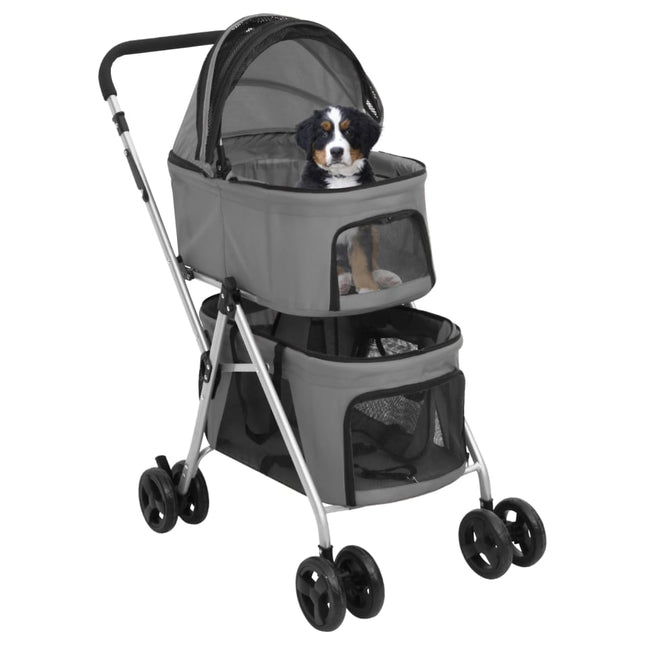 Poussette Pour Chien Pliante À 2 Niveaux 83X48X97 Cm