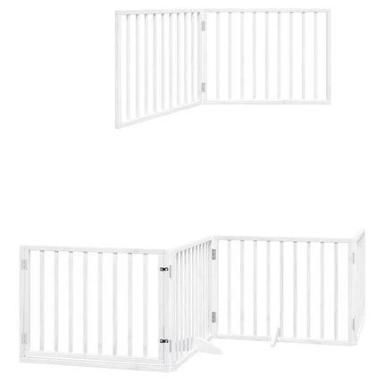 Barrière Pour Chien Porte Pliable 6Panneaux Blanc Bois Peuplier