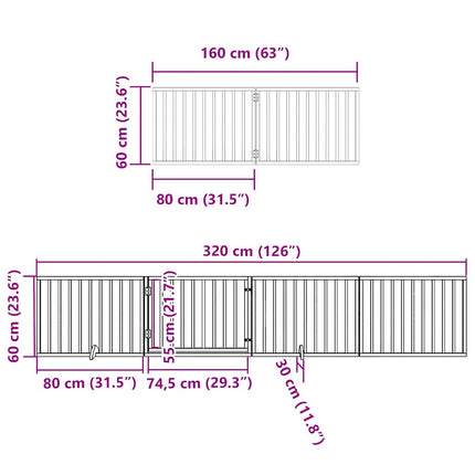 Barrière Pour Chien Porte Pliable 6Panneaux Blanc Bois Peuplier