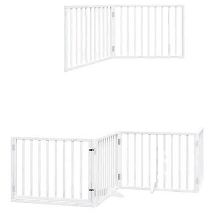 Barrière Pour Chien Porte Pliable 8Panneaux Blanc Bois Peuplier