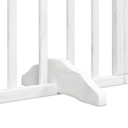 Barrière Pour Chien Porte Pliable 8Panneaux Blanc Bois Peuplier