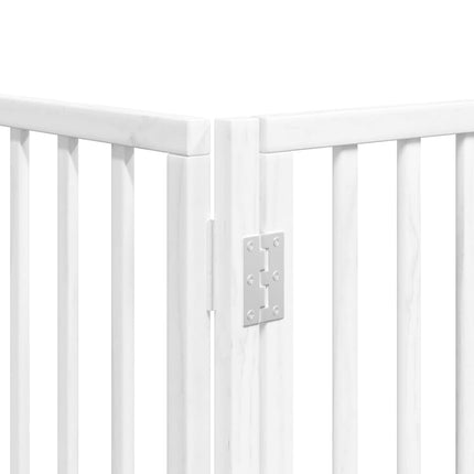 Barrière Pour Chien Porte Pliable 8Panneaux Blanc Bois Peuplier