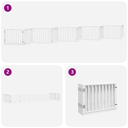 Barrière Pour Chien Porte Pliable 10 Panneaux Bois De Peuplier